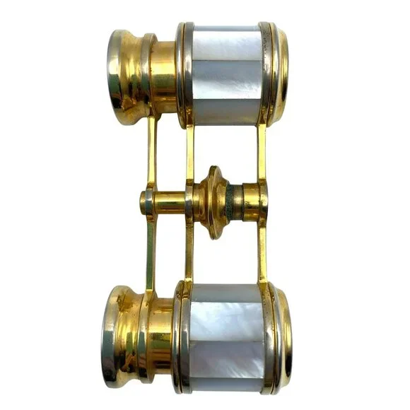 Antique French Opera Glasses Mother of Pearl Brass Theater Binoculars late 1800s - Picture 8 of 9